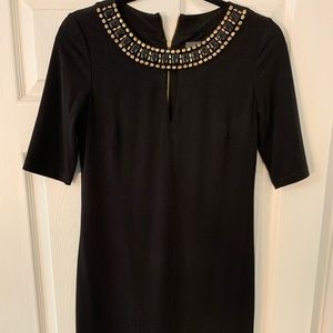 Vince Camuto black beaded keyhole dress. Comfy.